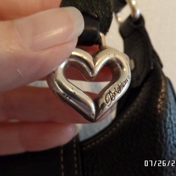 Brighton Black Leather and Suede Handbag Very Nice Condition Burgundy Interior - Picture 13 of 16